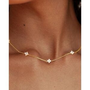 Anthropologie Dainty Lucky Four Clover Necklace